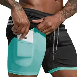 Men 2 In 1 Training Shorts